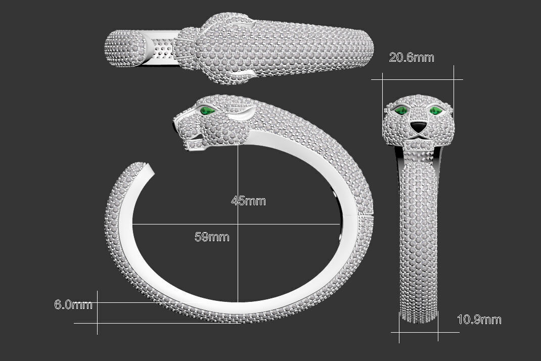 bracelet panther 3D print model_6