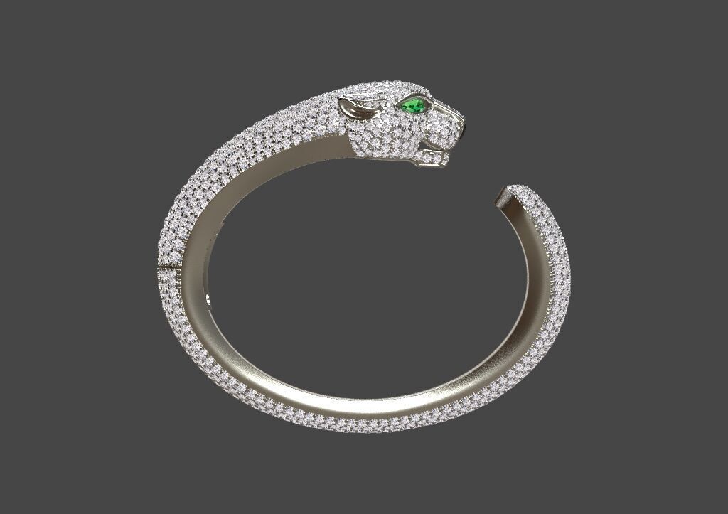 bracelet panther 3D print model_3