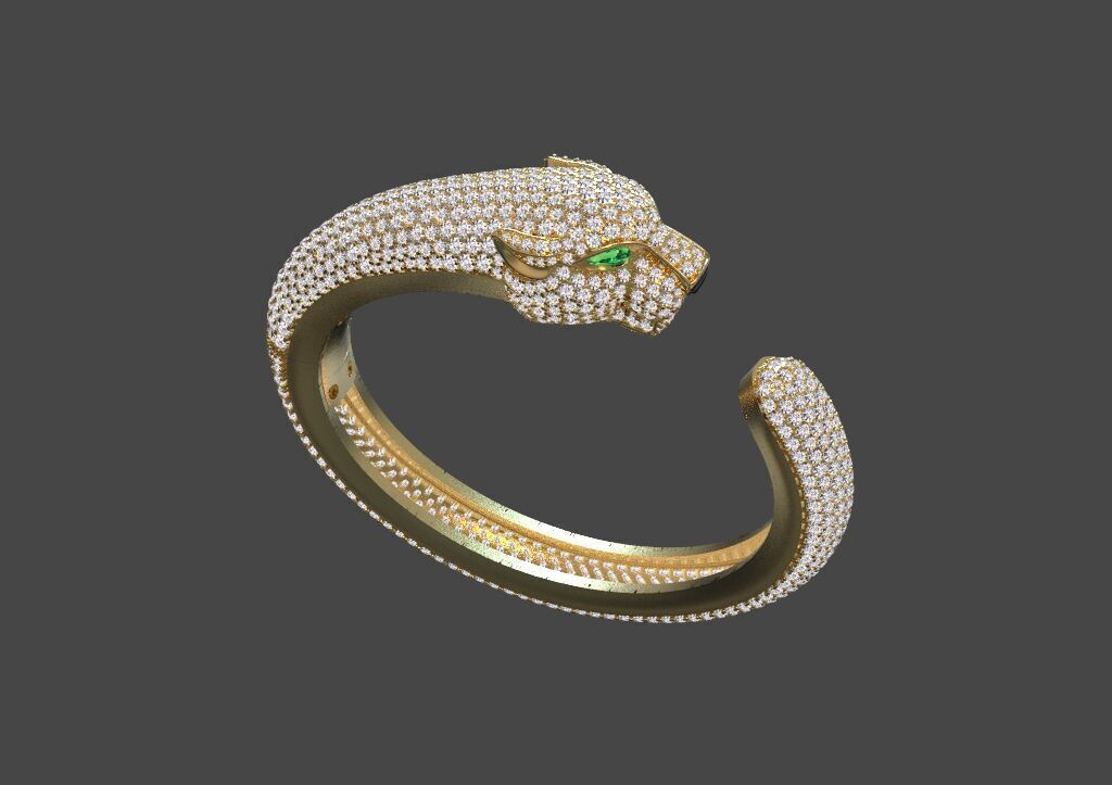 bracelet panther 3D print model_5