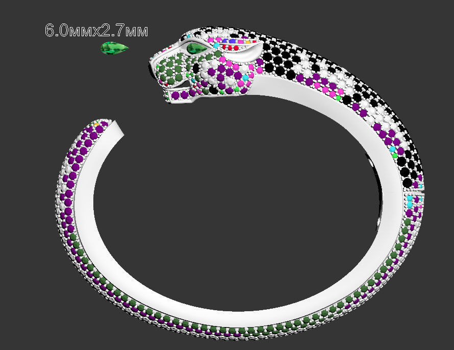 bracelet panther 3D print model_13