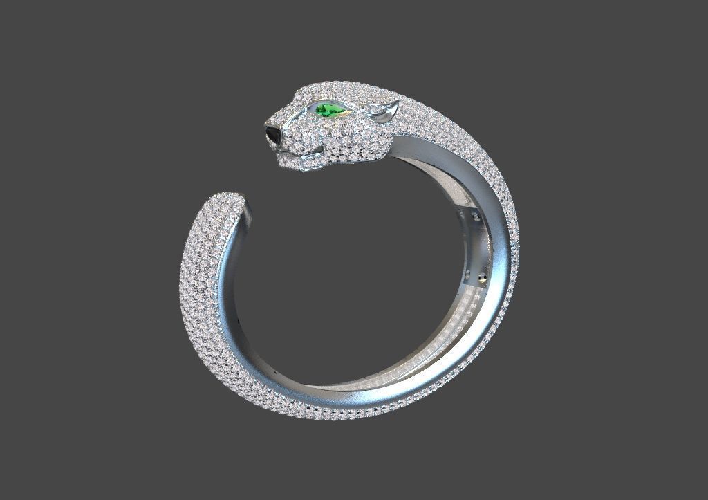 bracelet panther 3D print model_2