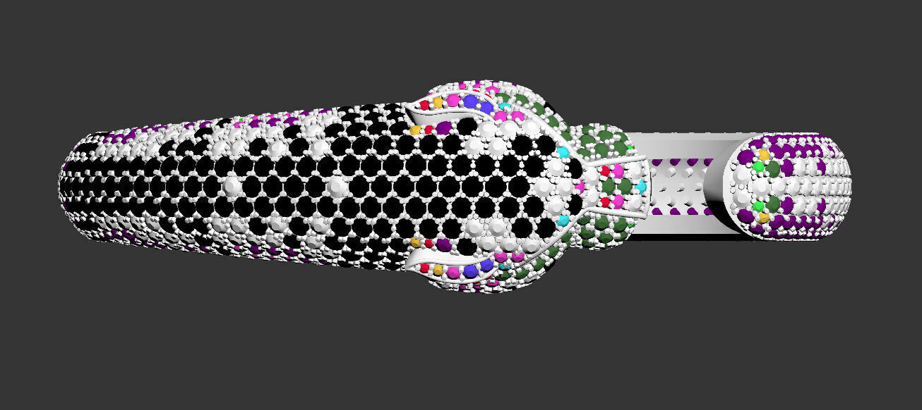 bracelet panther 3D print model_9