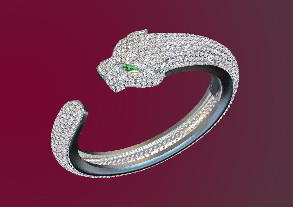 bracelet panther 3D print model_21