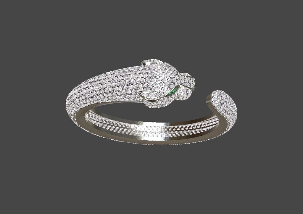 bracelet panther 3D print model_1