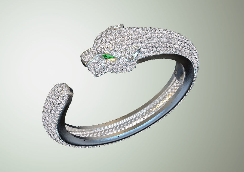 bracelet panther 3D print model_20