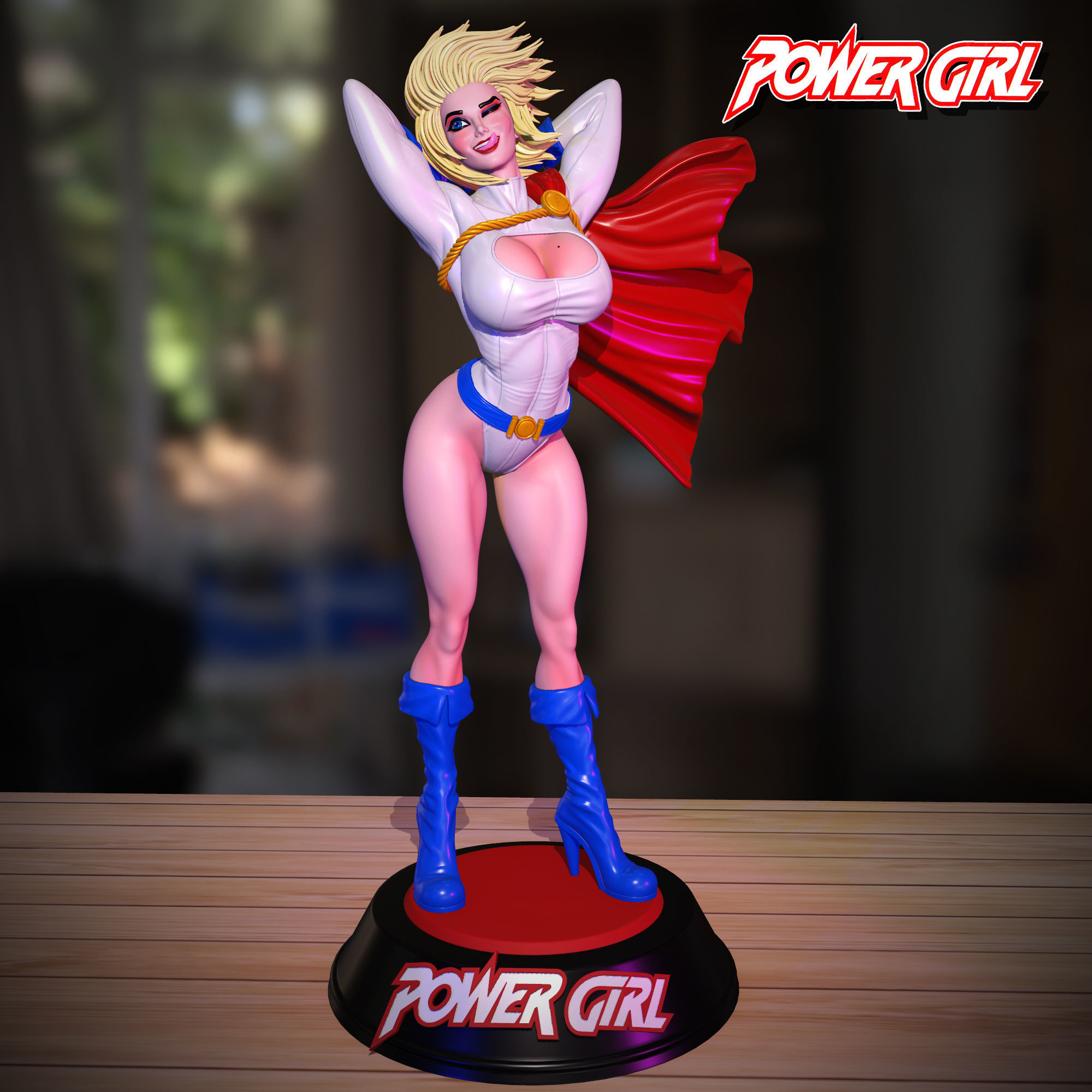 POWER GIRL STL FAN ART 3D print model_1