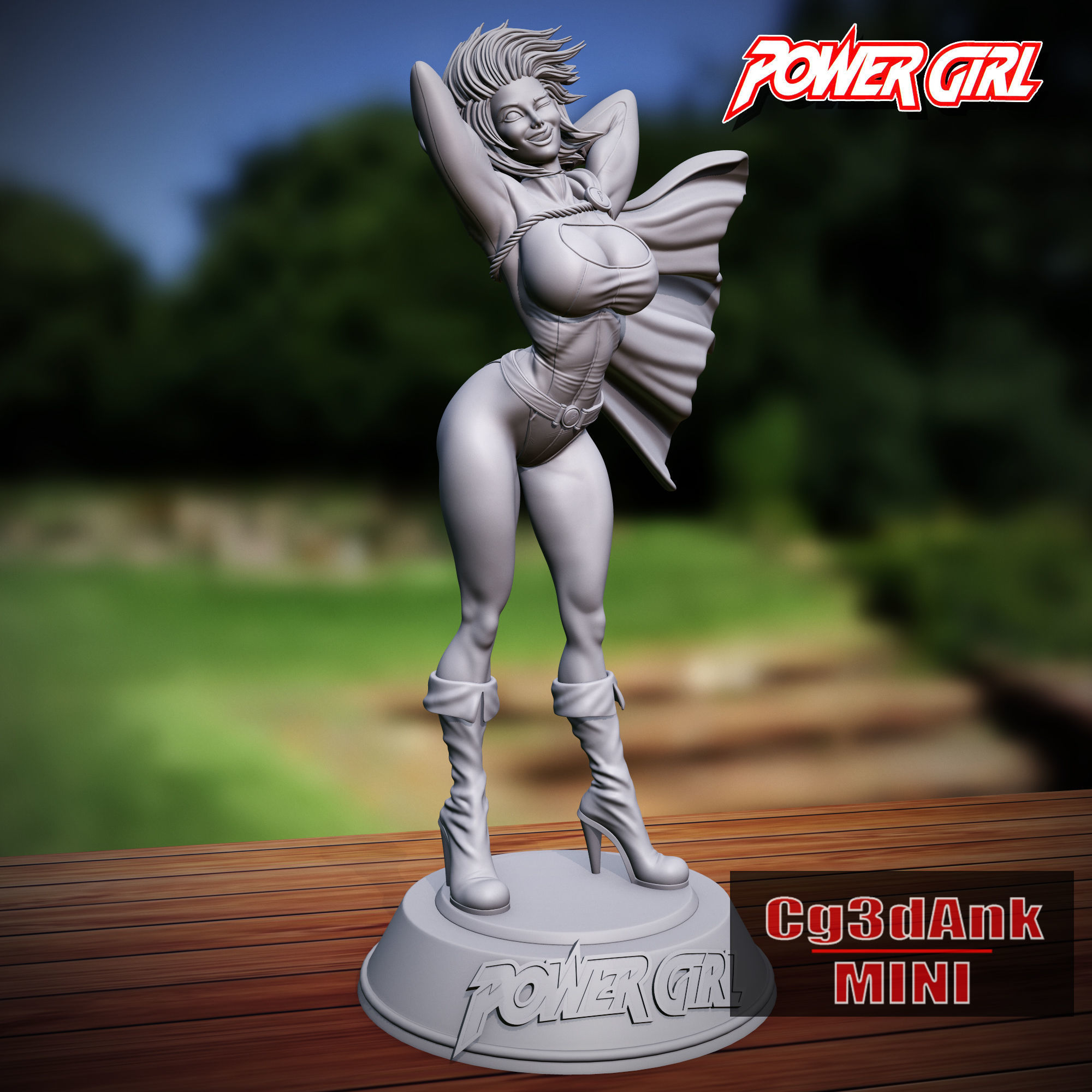 POWER GIRL STL FAN ART 3D print model_4