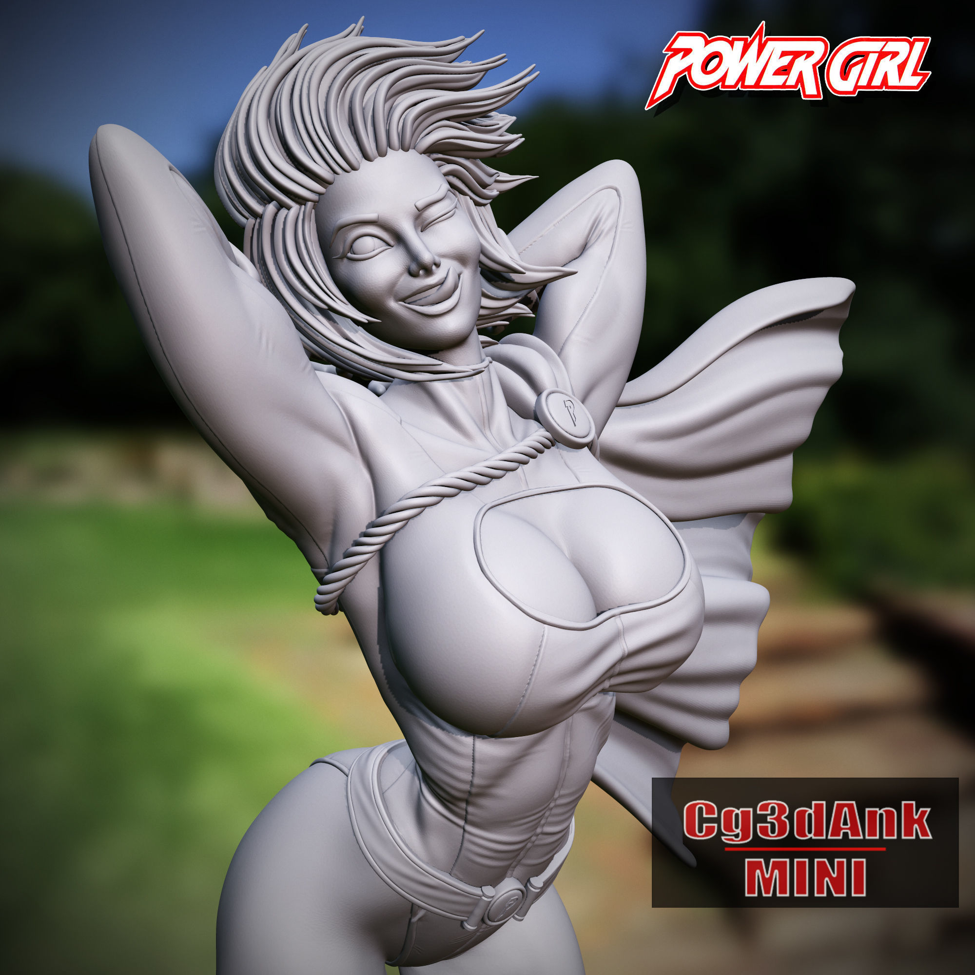 POWER GIRL STL FAN ART 3D print model_5