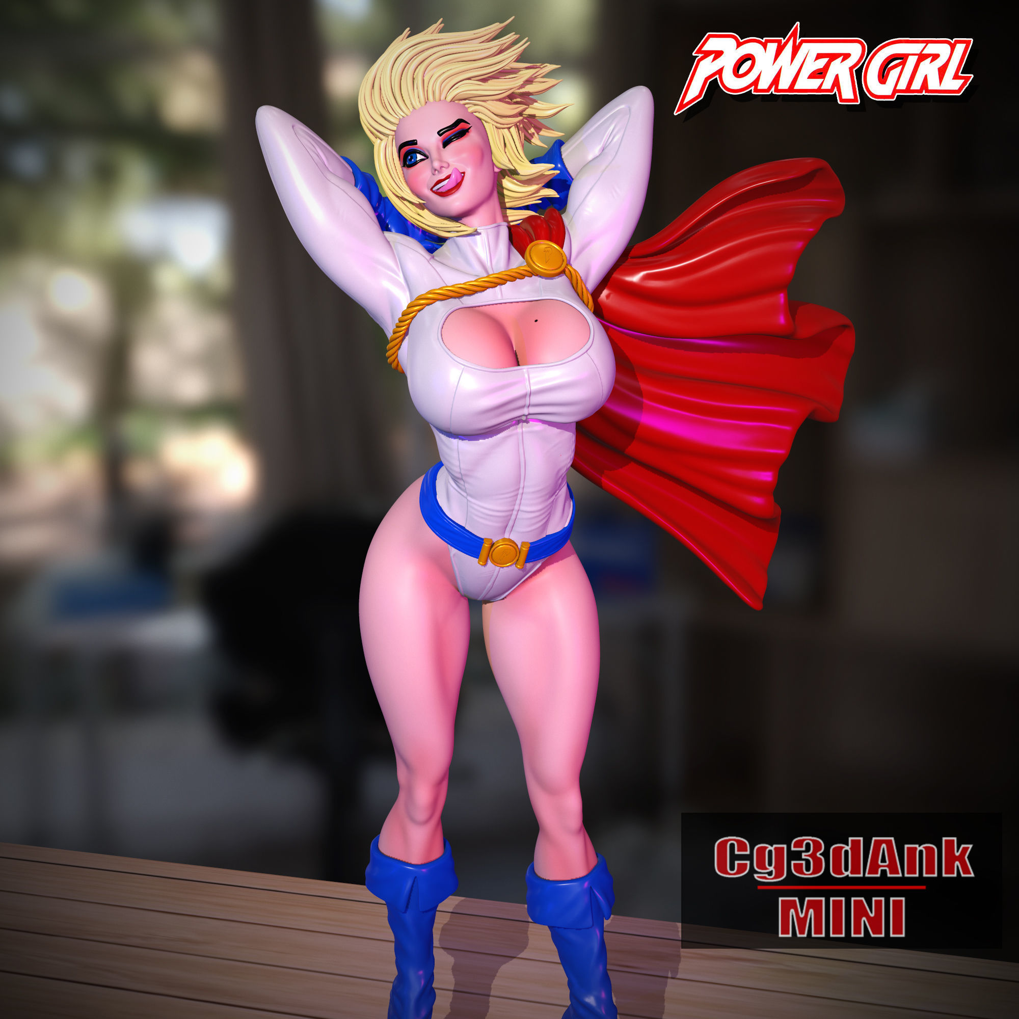 POWER GIRL STL FAN ART 3D print model_2