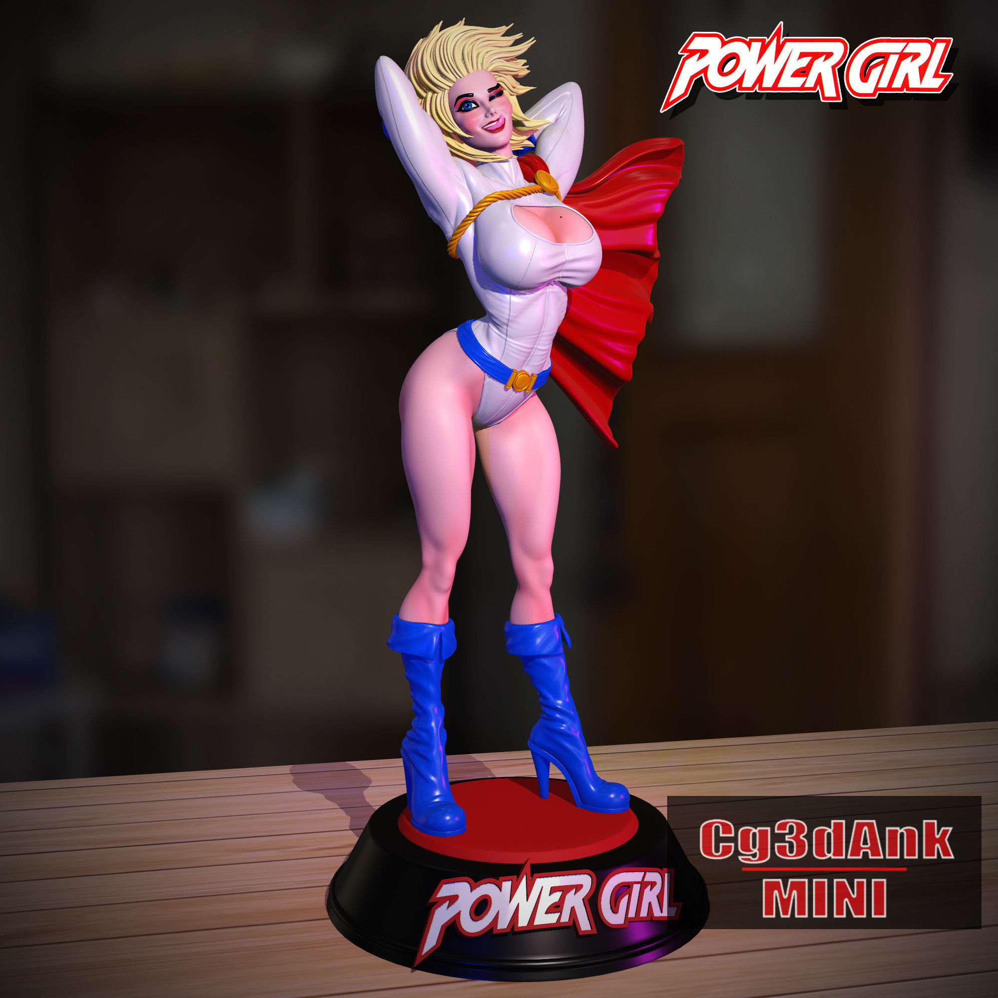 POWER GIRL STL FAN ART 3D print model_3