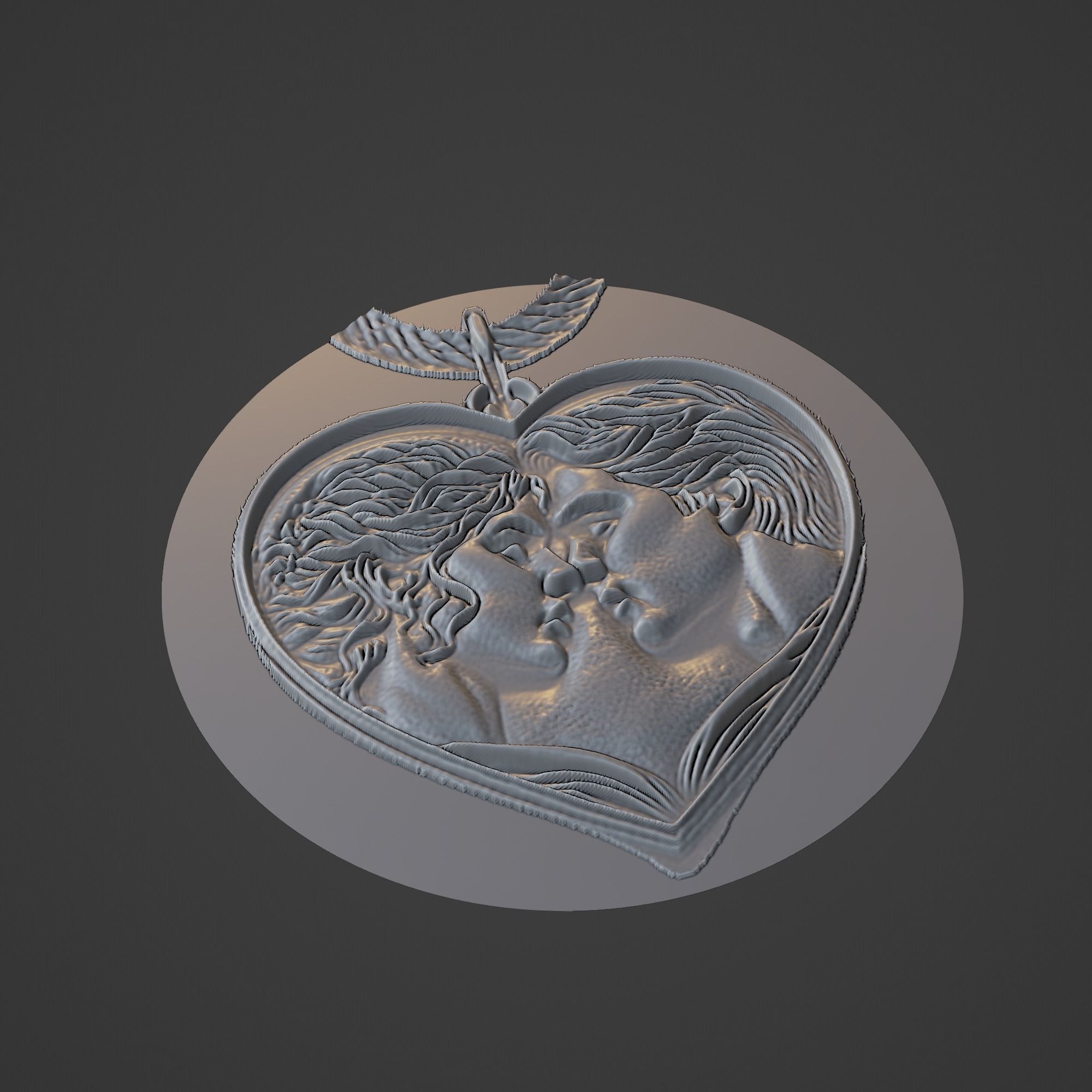 Love Medallion 3D print model_1