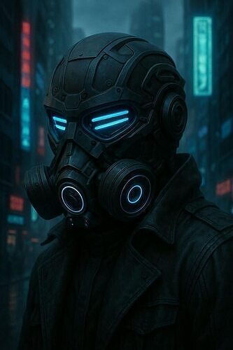 Cyberpunk Gas mask Low-poly 3D model