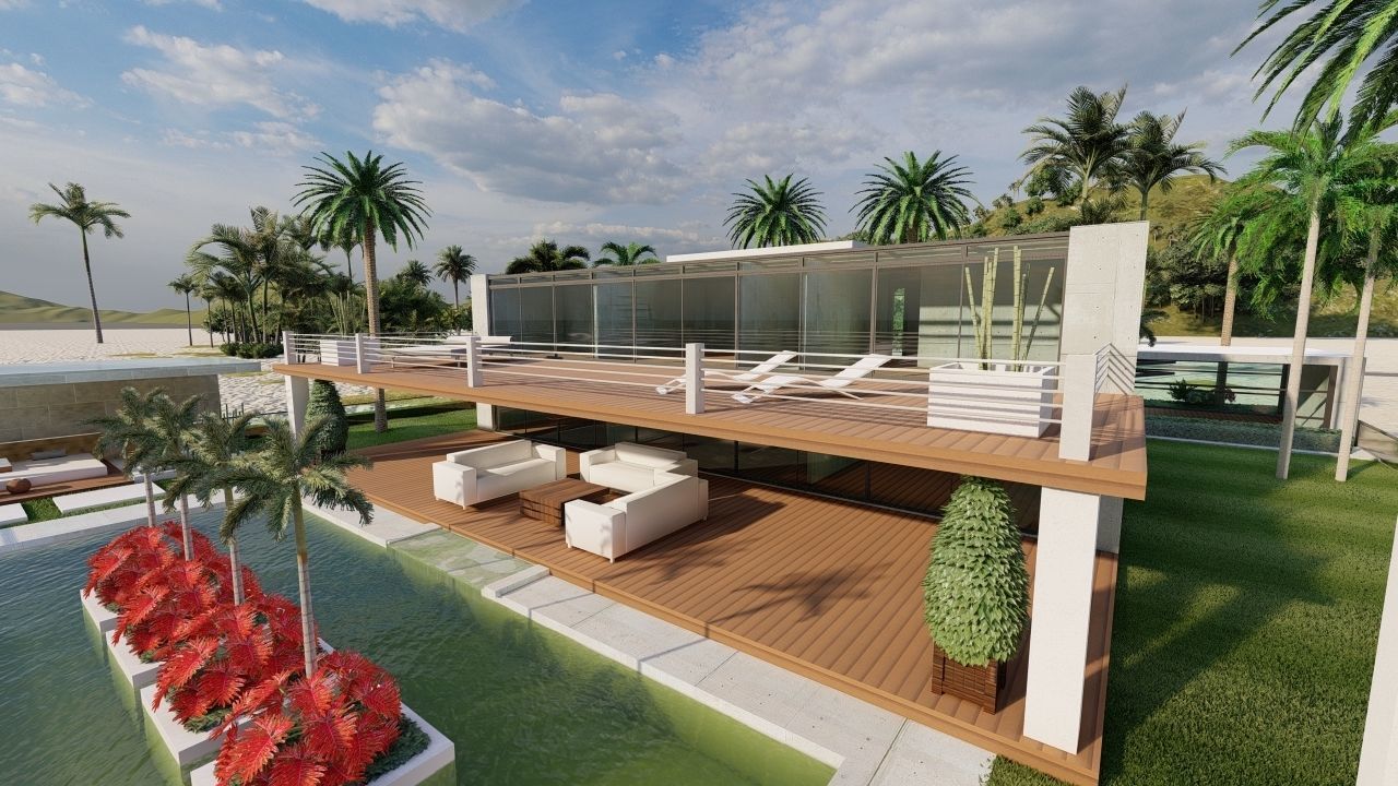 Casa Scene-villa-modern house 3D model_18