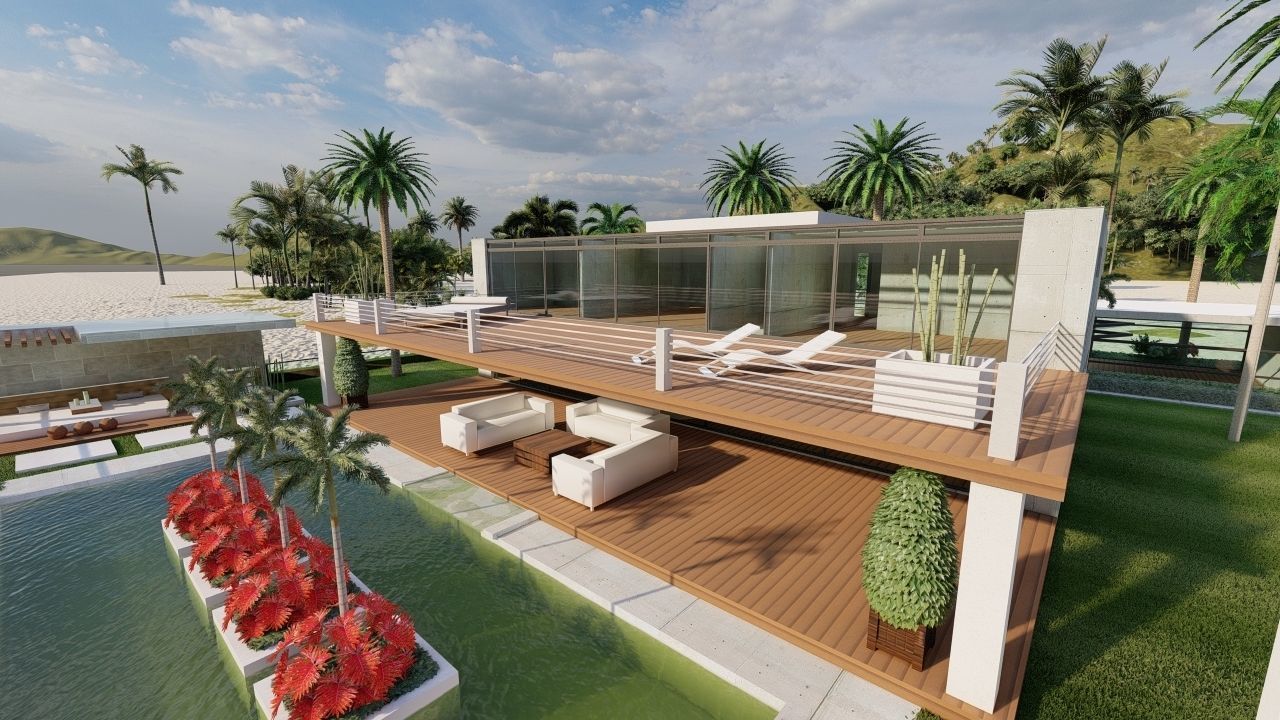 Casa Scene-villa-modern house 3D model_7