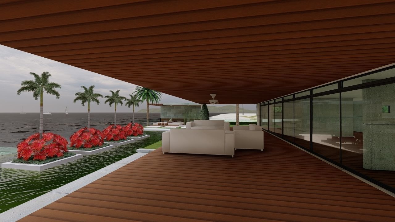 Casa Scene-villa-modern house 3D model_13