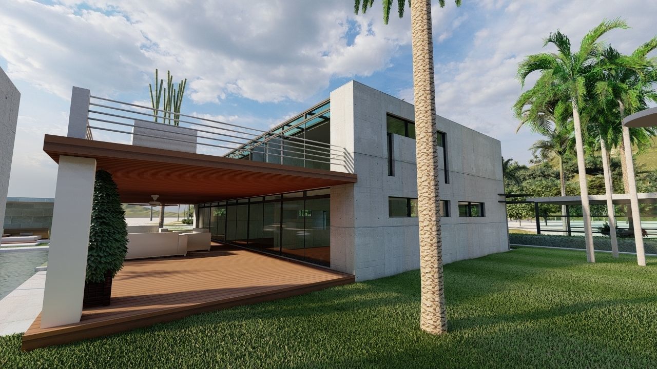 Casa Scene-villa-modern house 3D model_10