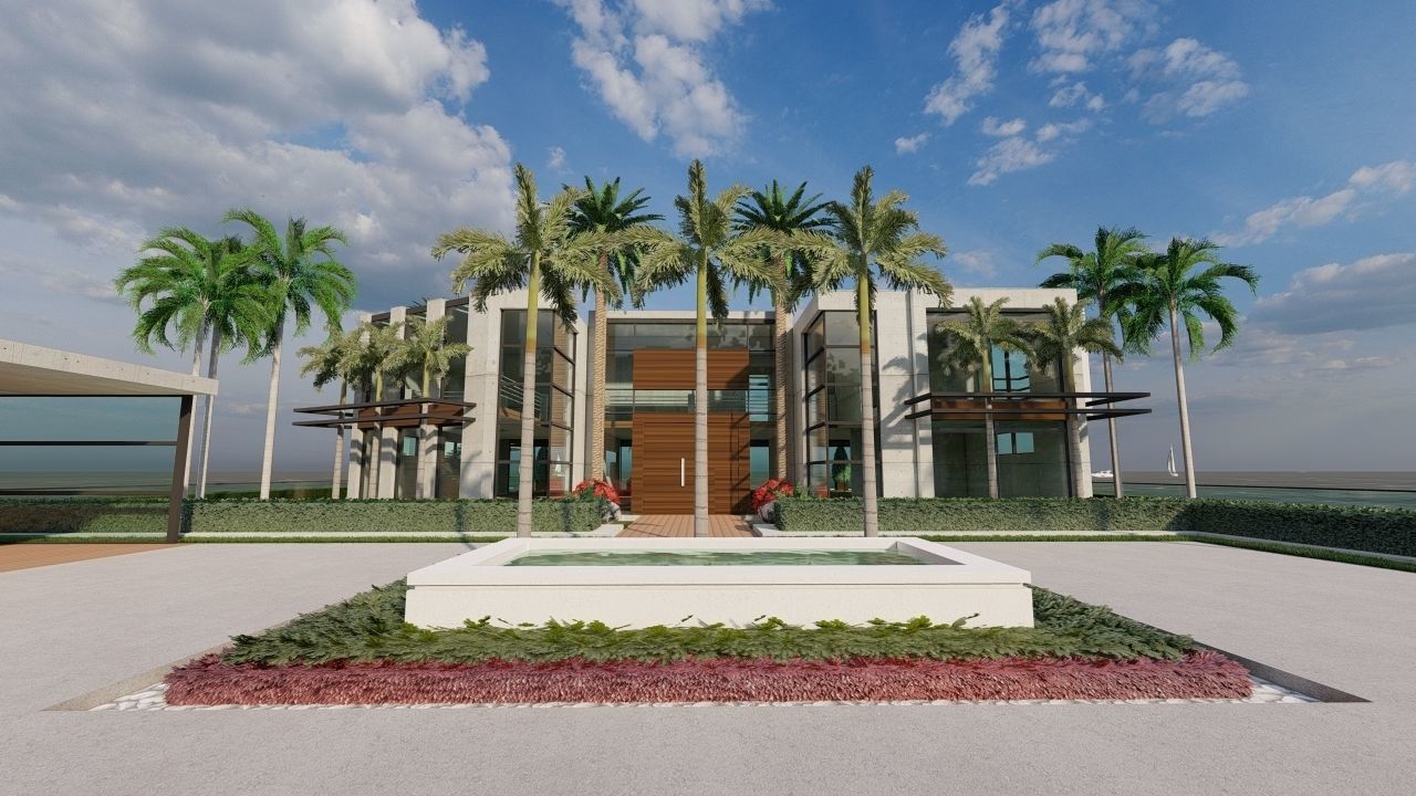 Casa Scene-villa-modern house 3D model_3