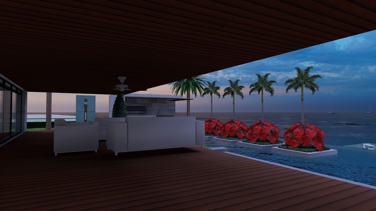Casa Scene-villa-modern house 3D model_14