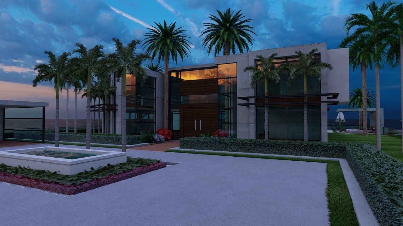 Casa Scene-villa-modern house 3D model_5