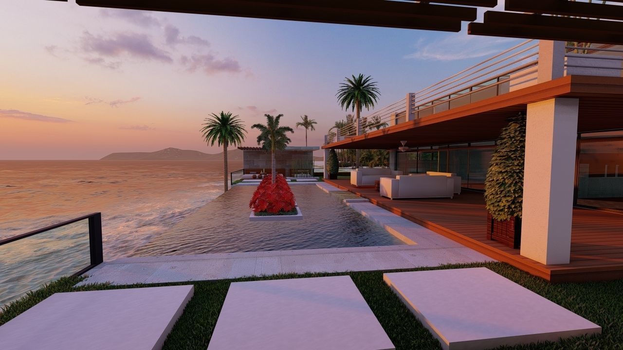 Casa Scene-villa-modern house 3D model_15