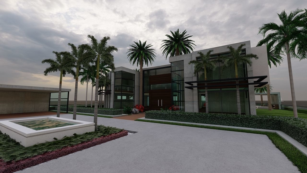 Casa Scene-villa-modern house 3D model_4