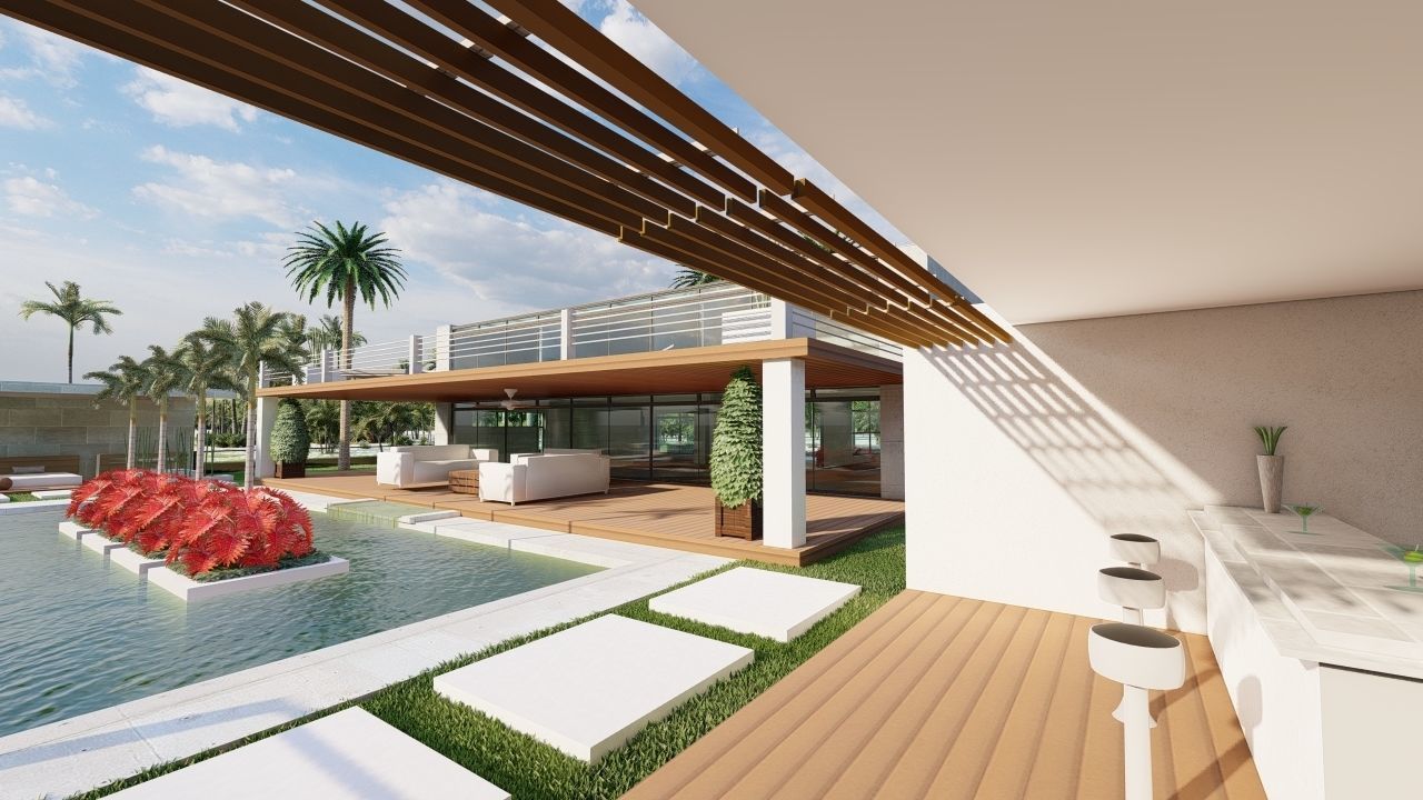 Casa Scene-villa-modern house 3D model_9