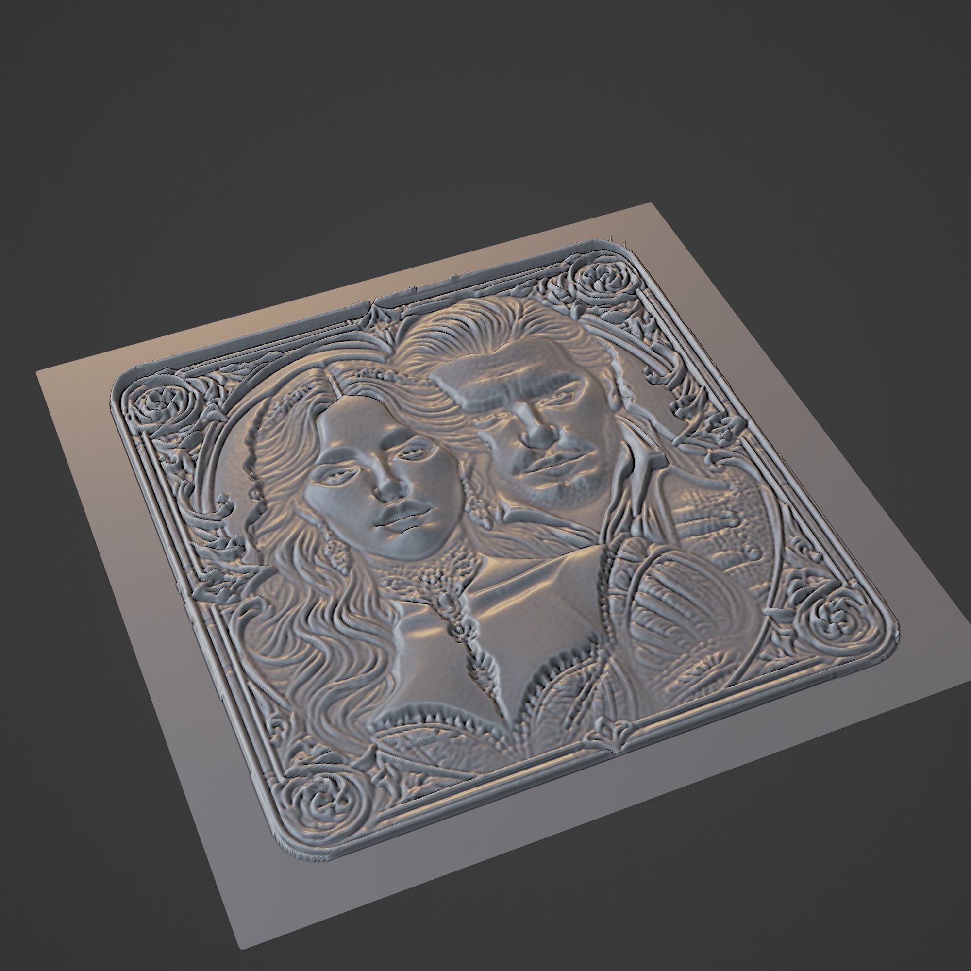 Love Medallion 3D print model_1