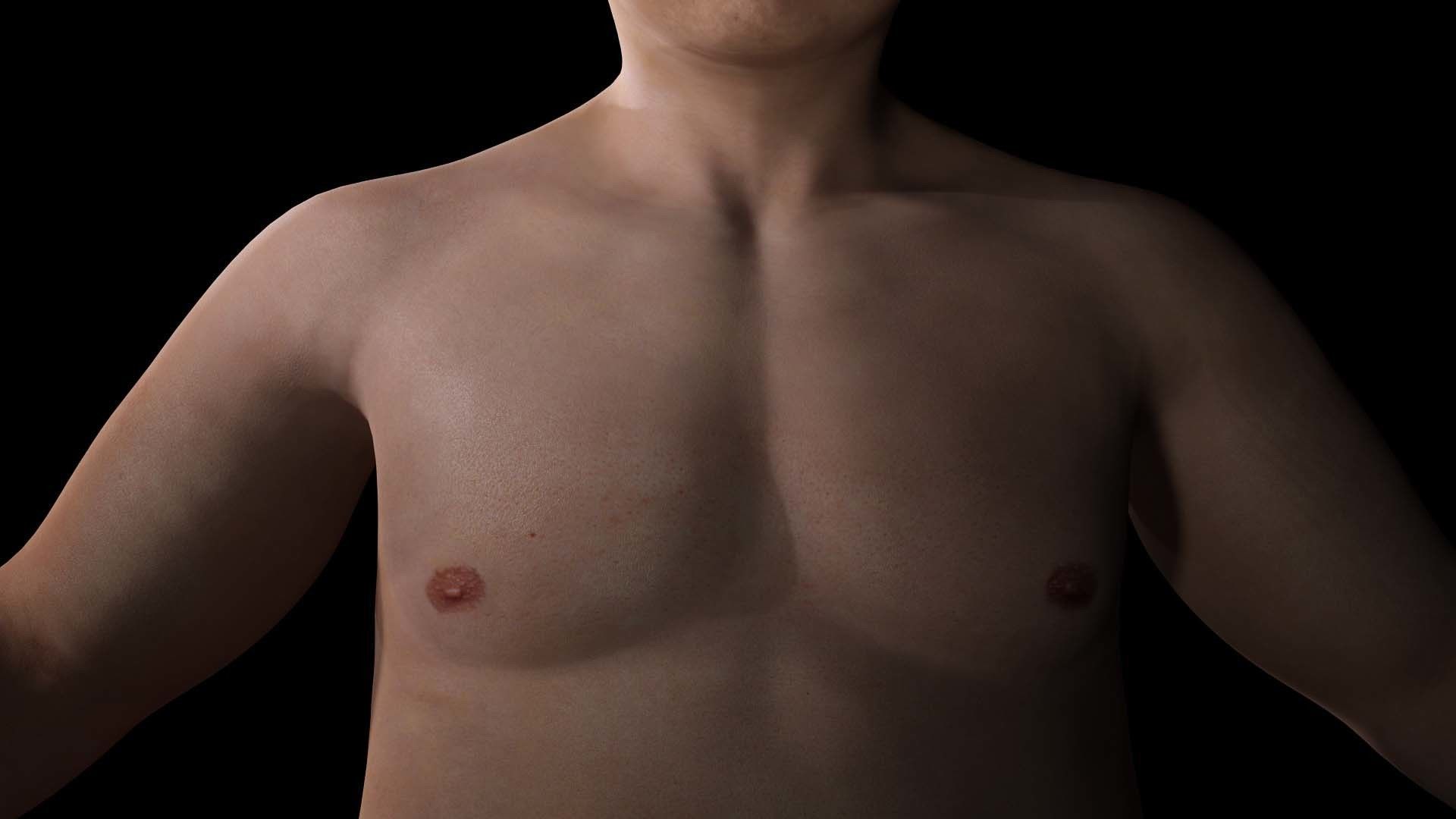 Realistic Asian Fat Man  Low-poly 3D model_8