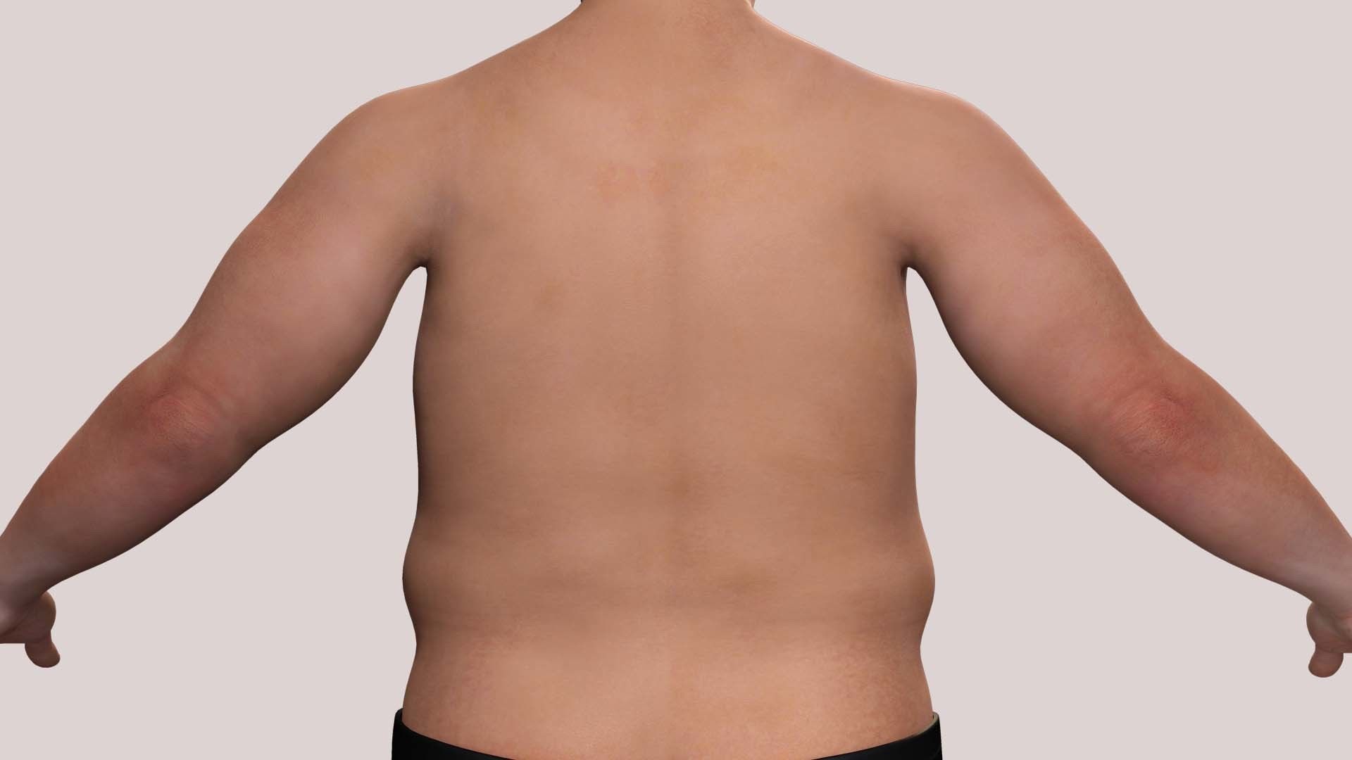 Realistic Asian Fat Man  Low-poly 3D model_5