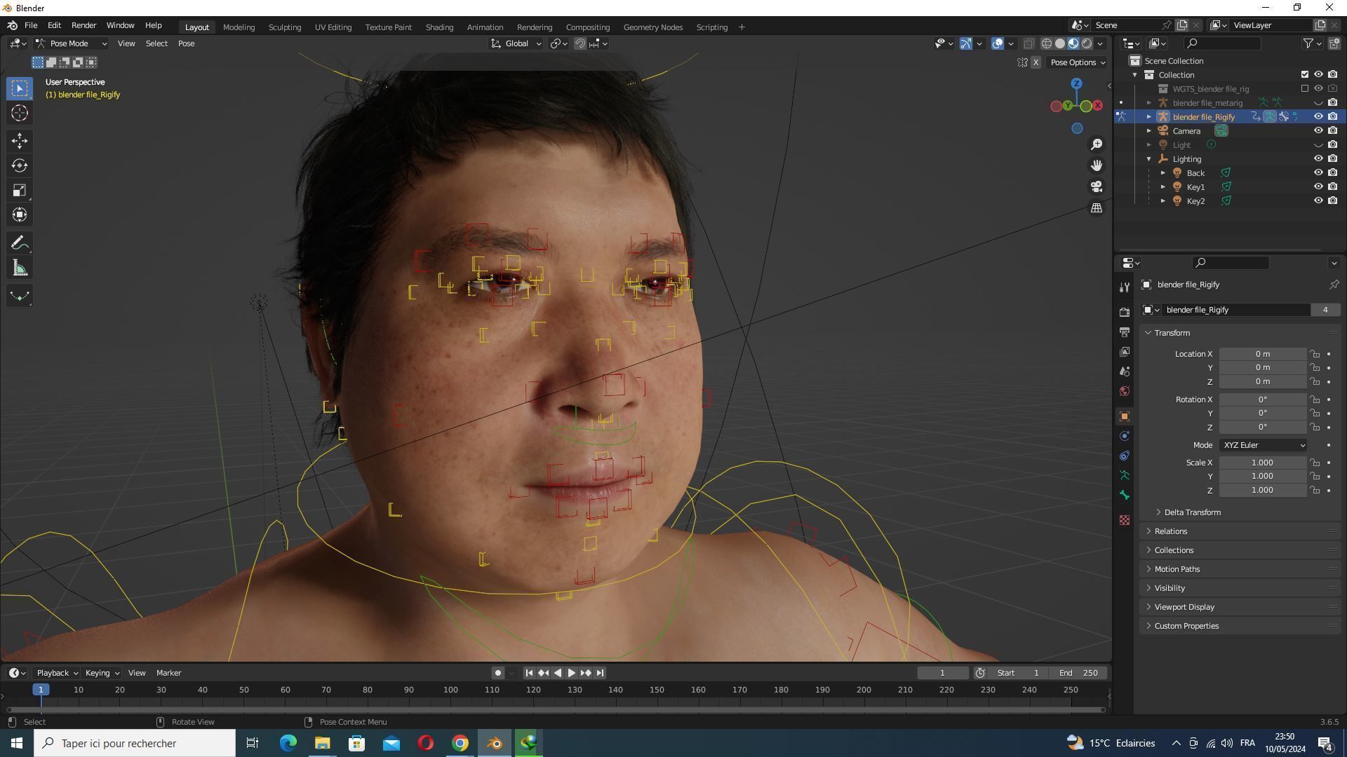 Realistic Asian Fat Man  Low-poly 3D model_16