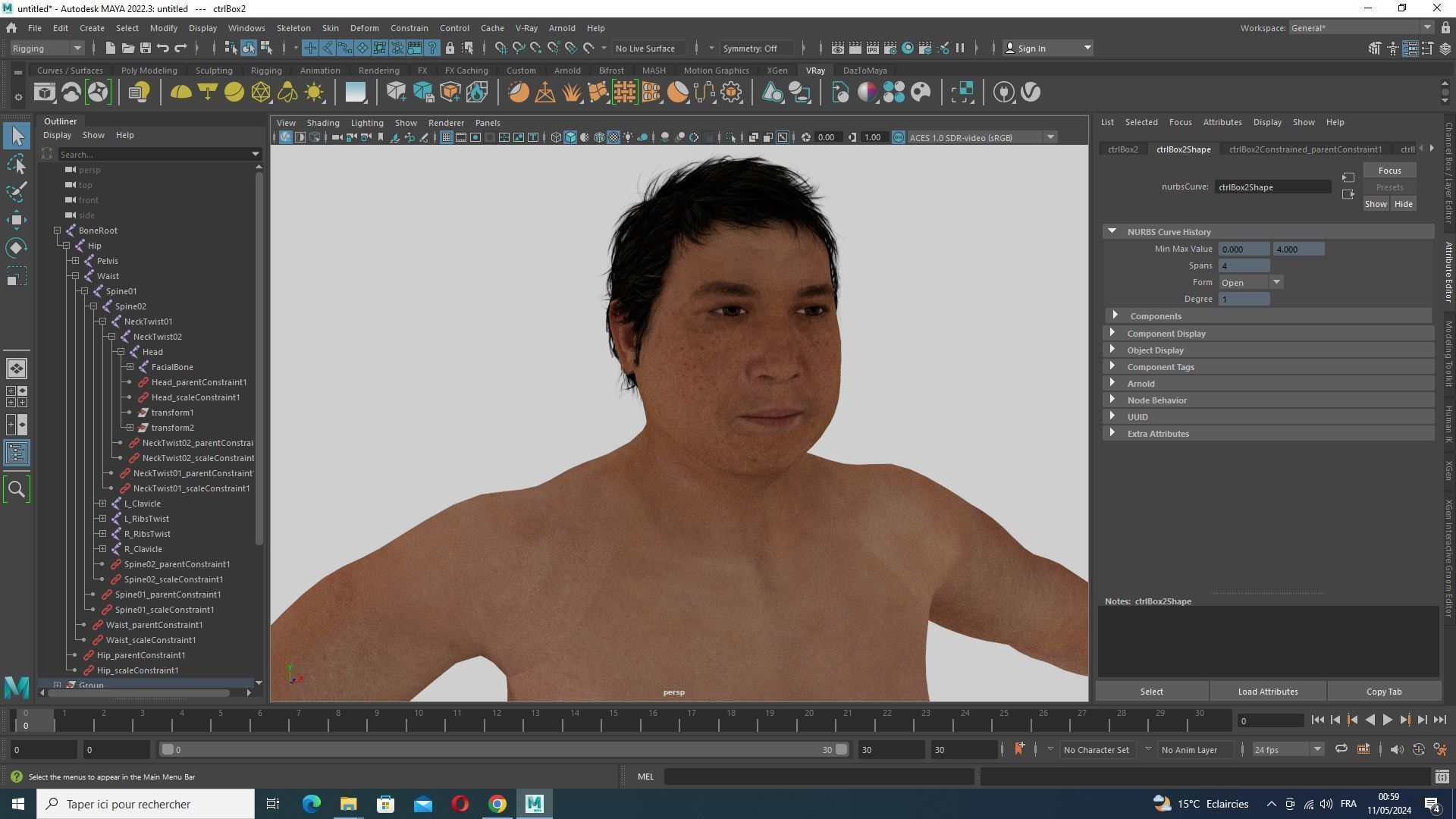 Realistic Asian Fat Man  Low-poly 3D model_22