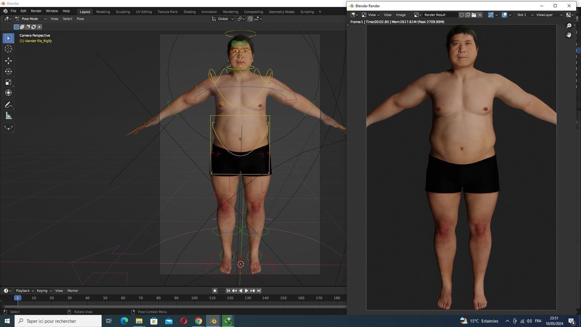 Realistic Asian Fat Man  Low-poly 3D model_18