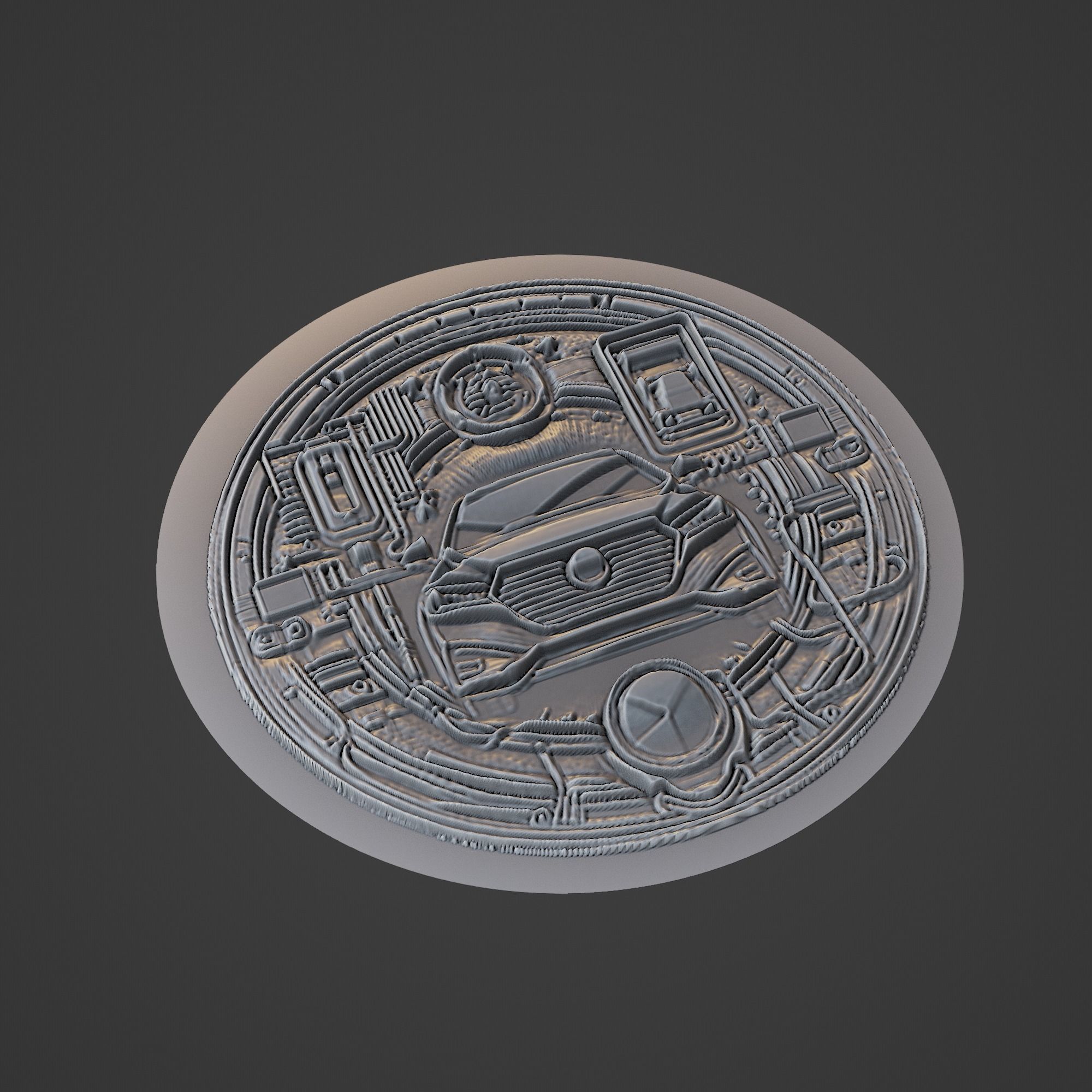 Car Medallion 3D print model_1