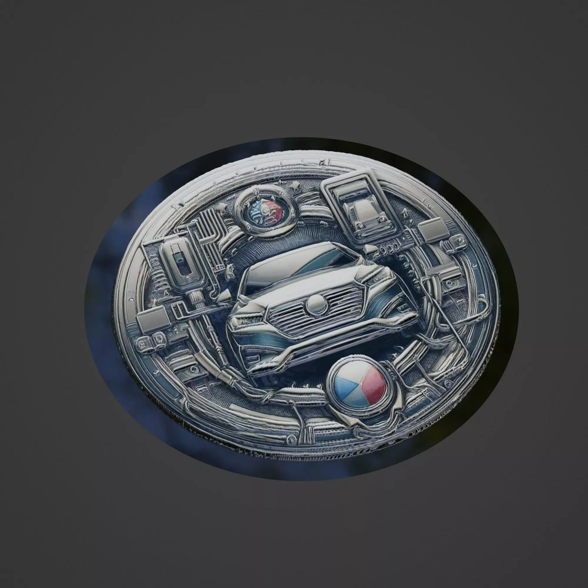 Car Medallion 3D print model_0