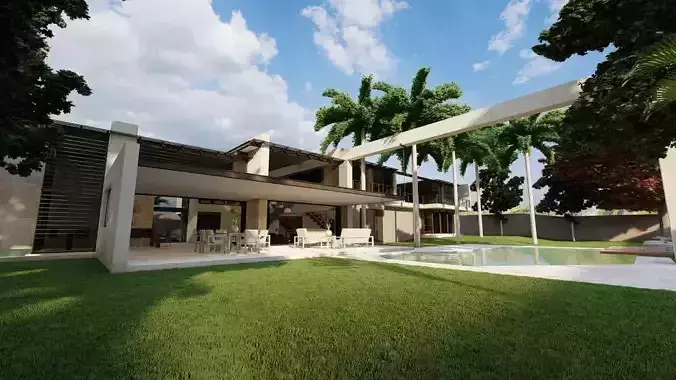 Casa Scene-villa-modern house 3D model