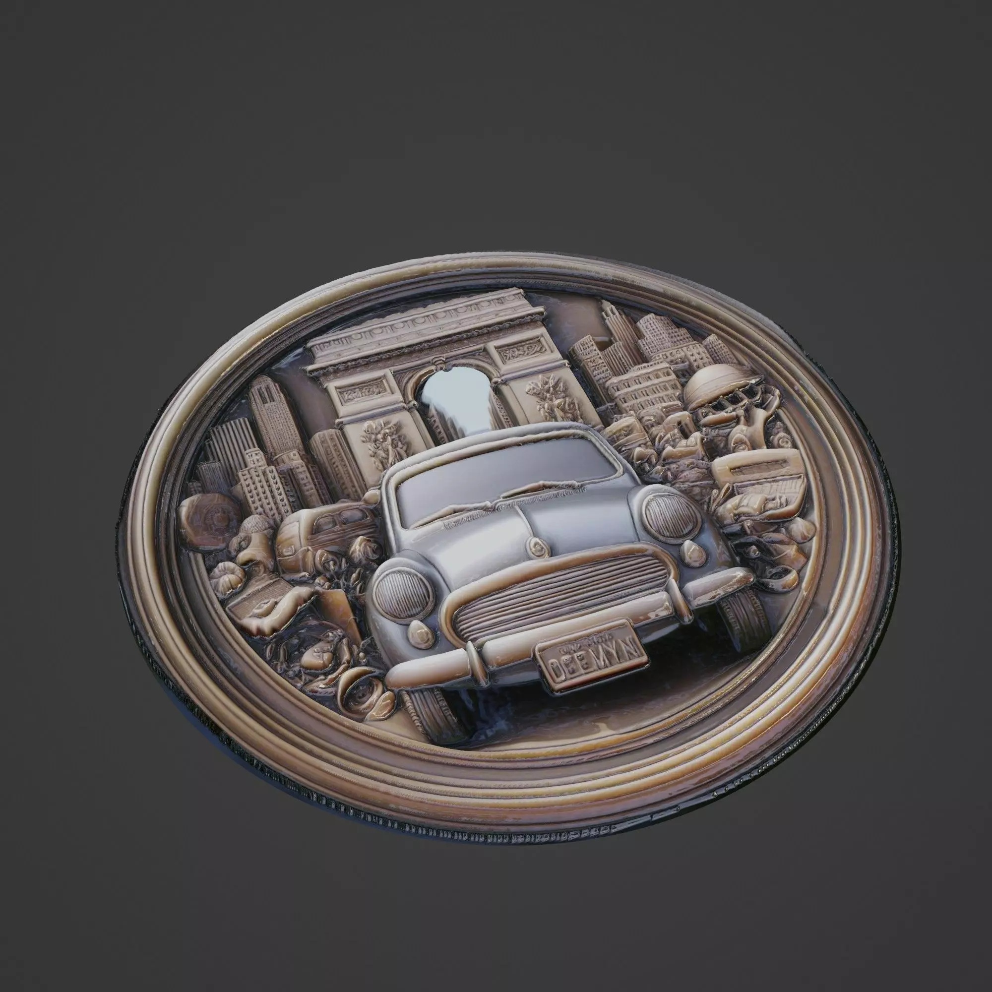 Car Medallion 3D print model_0