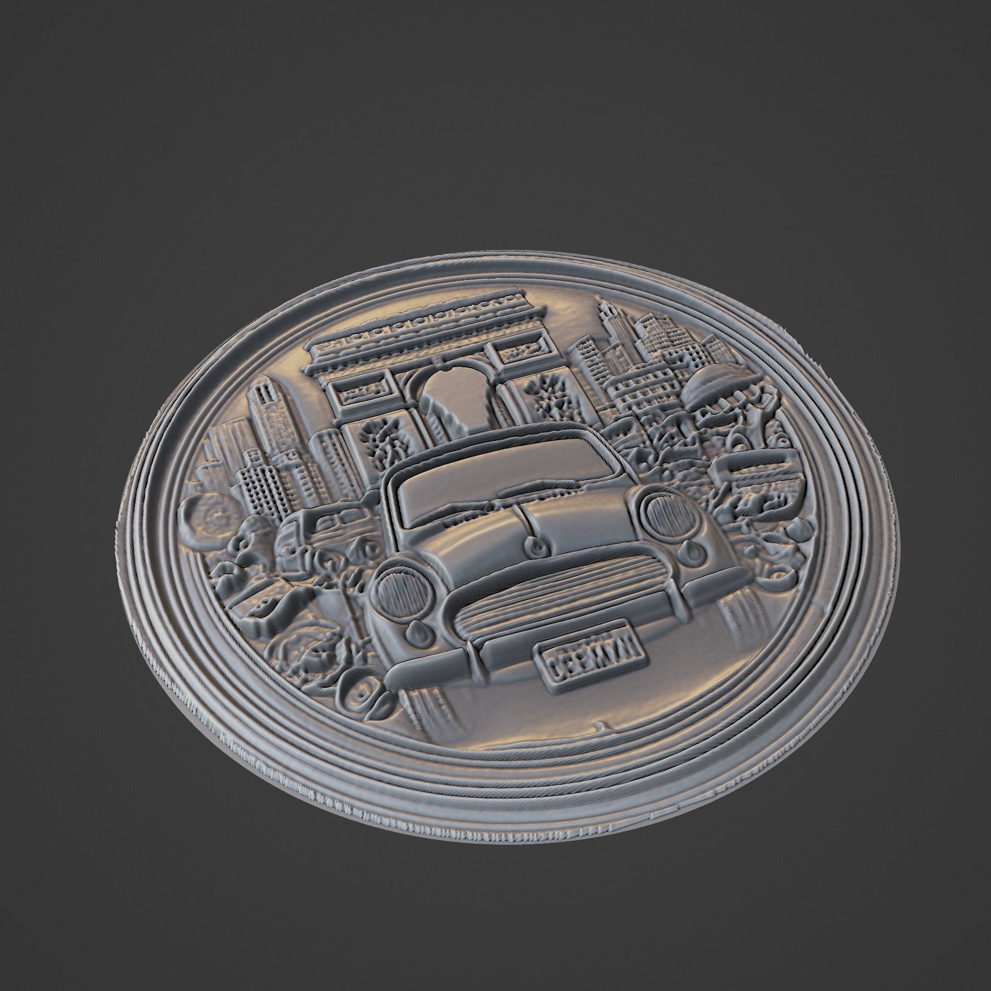 Car Medallion 3D print model_1