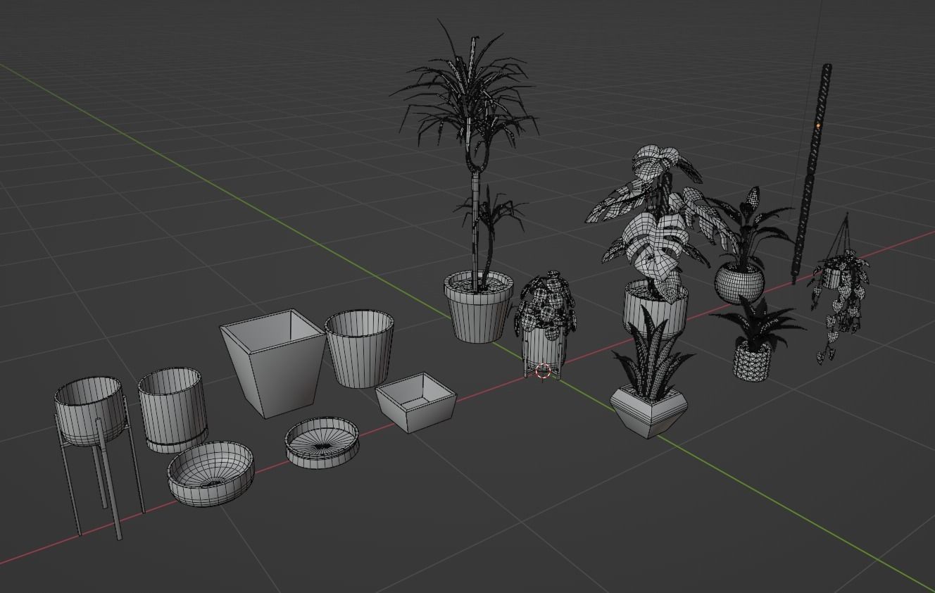 Houseplants and Pots - Game Ready Props Low-poly 3D model_5