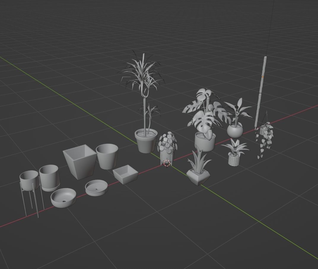Houseplants and Pots - Game Ready Props Low-poly 3D model_3