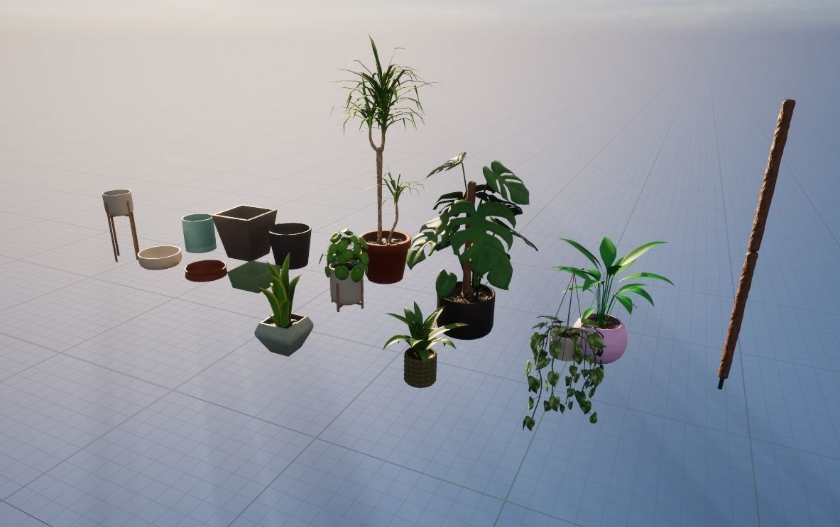 Houseplants and Pots - Game Ready Props Low-poly 3D model_2