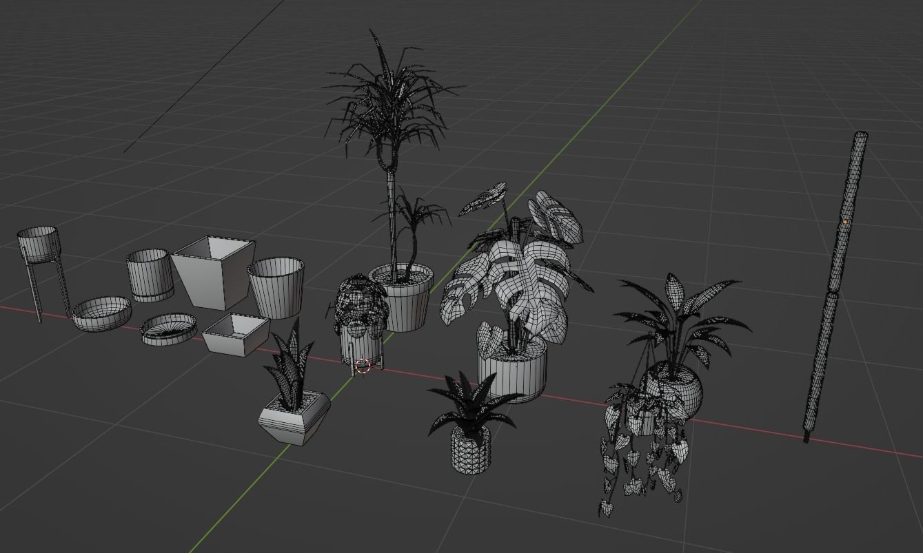 Houseplants and Pots - Game Ready Props Low-poly 3D model_4