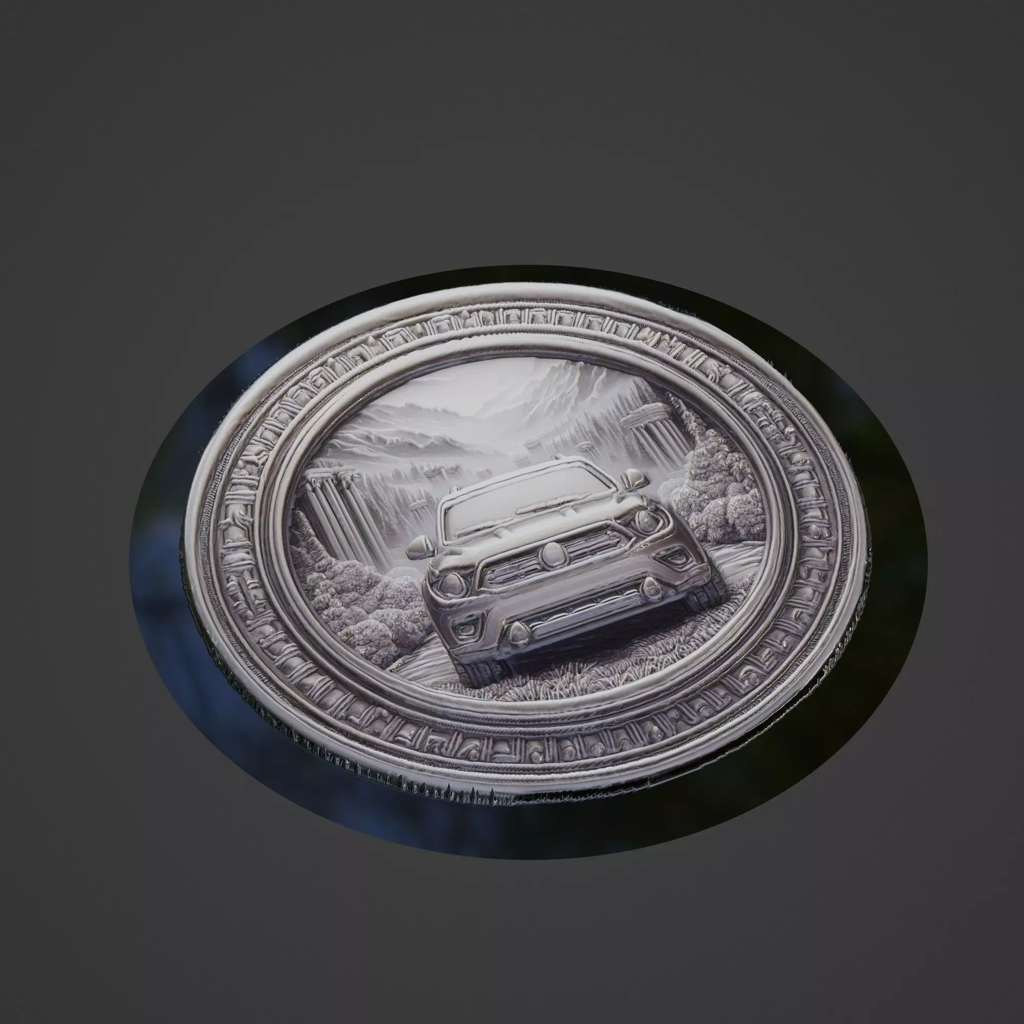 Car Medallion 3D print model_0