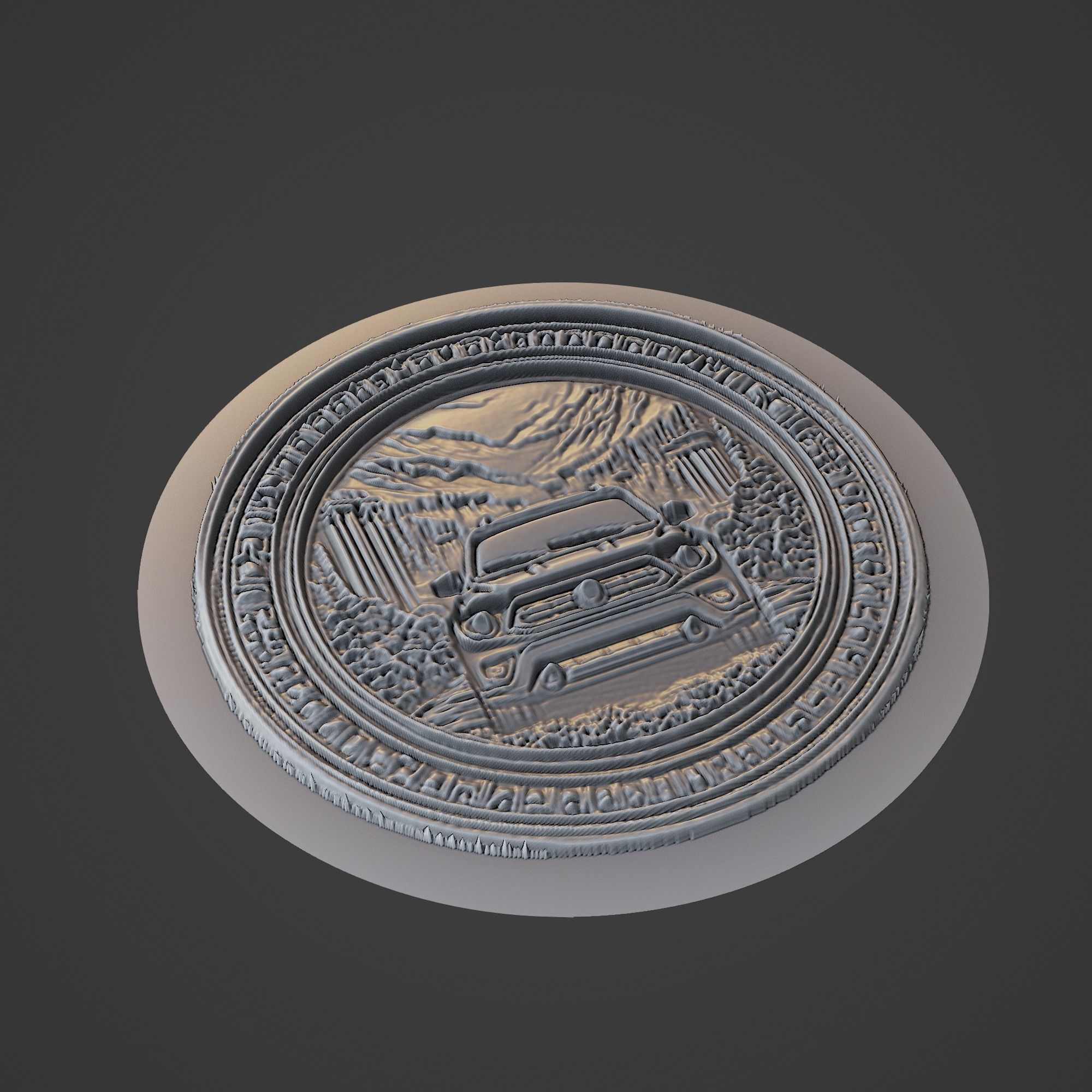 Car Medallion 3D print model_1