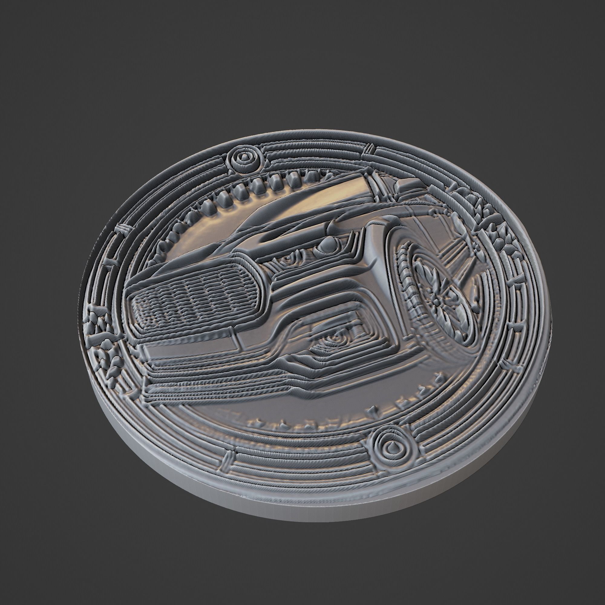 Car Medallion 3D print model_1