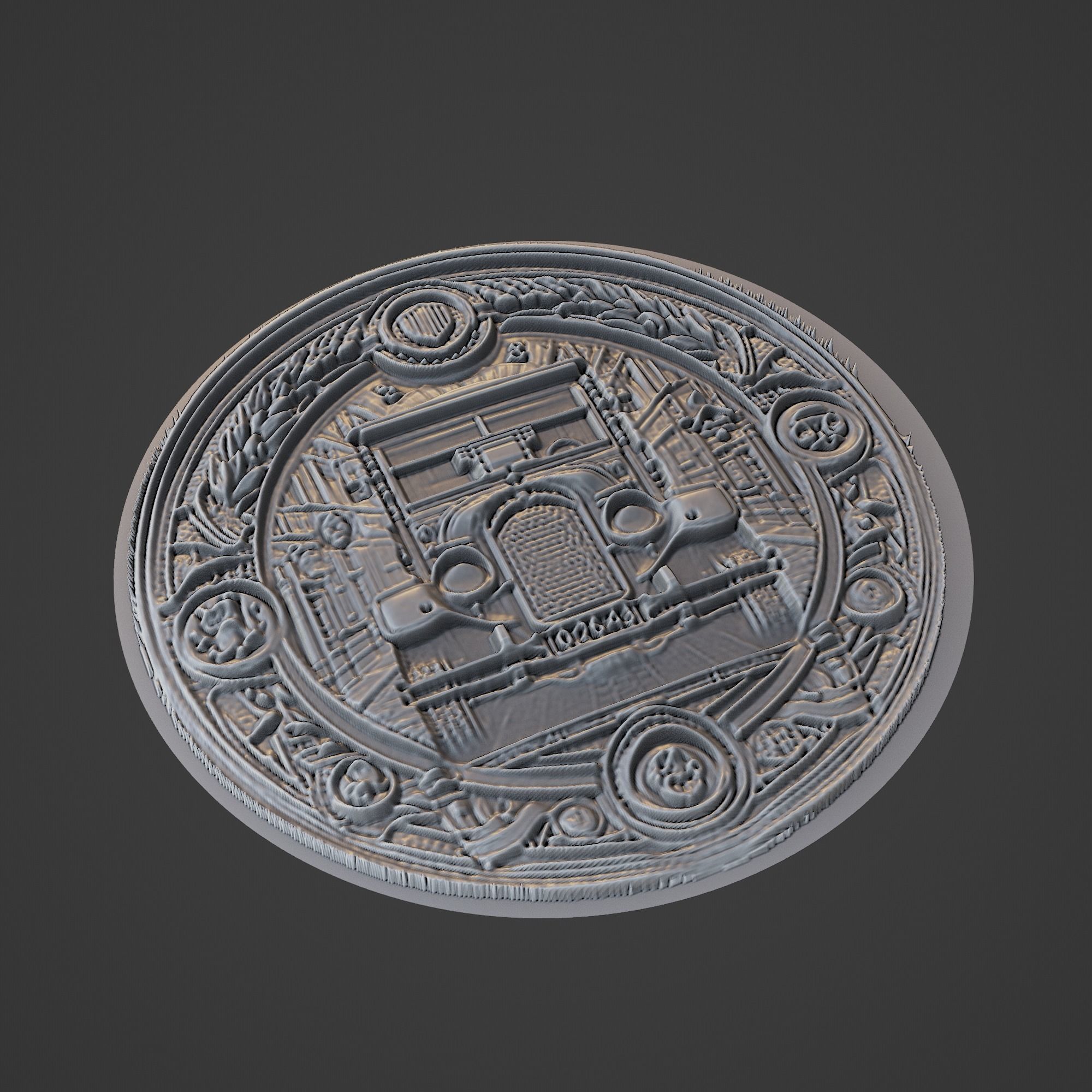 Car Medallion 3D print model_1