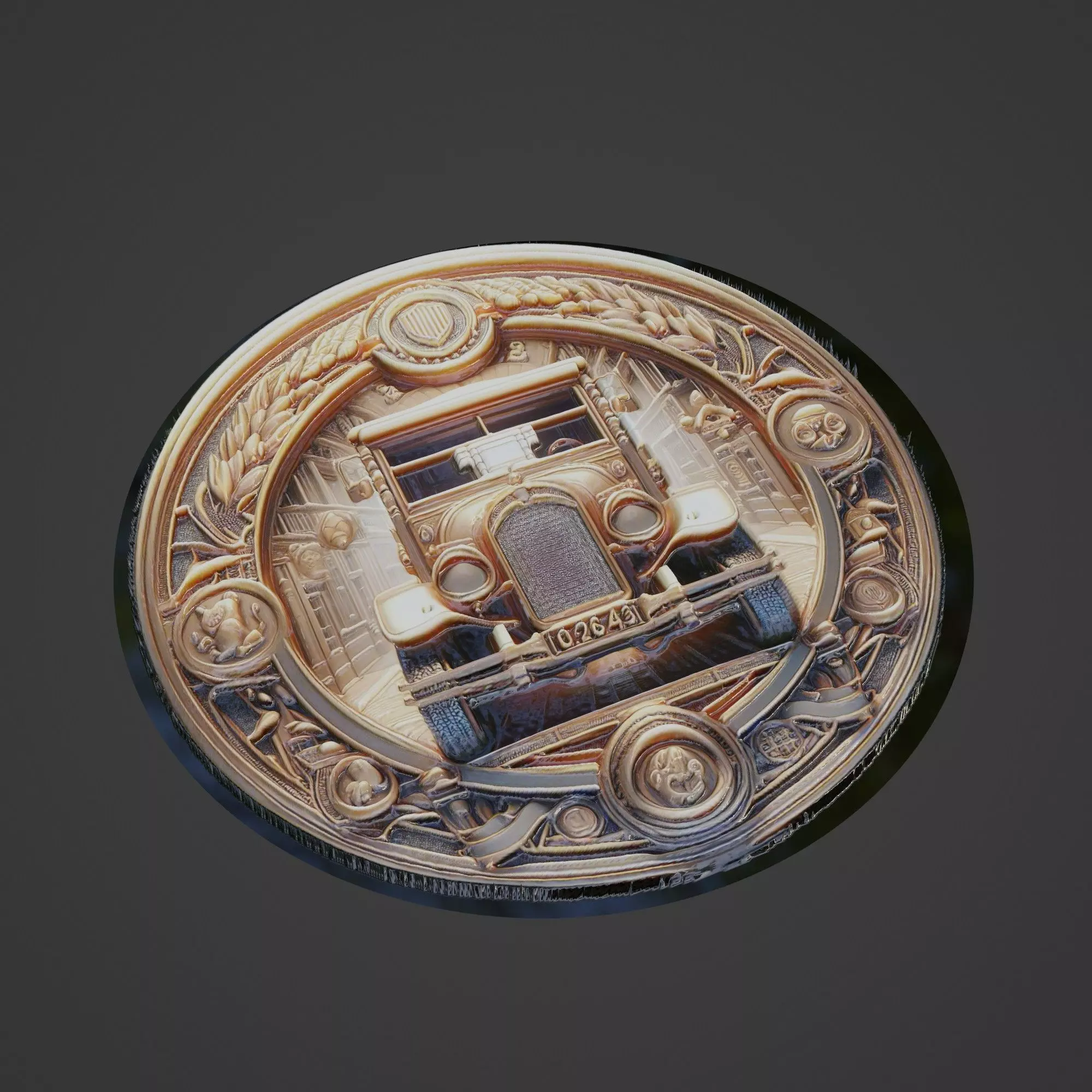 Car Medallion 3D print model_0
