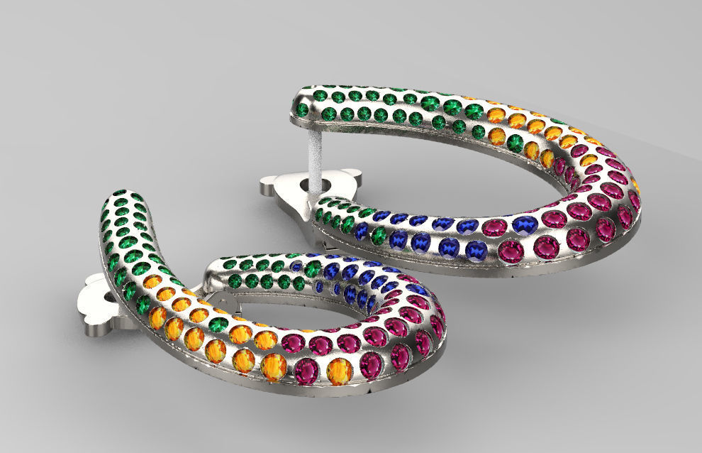 earrings 3D print model_2