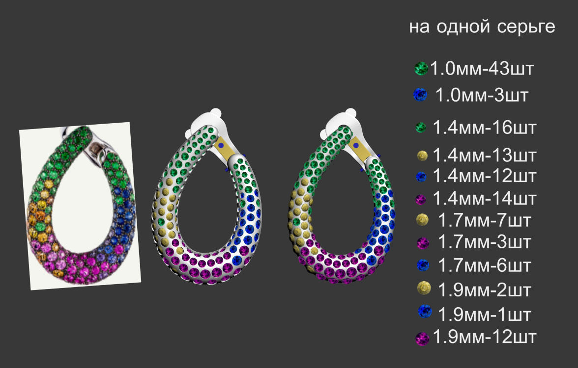 earrings 3D print model_3