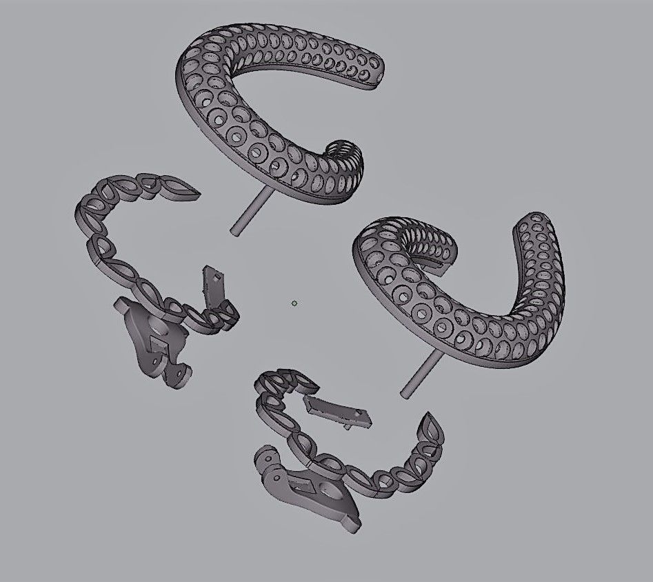 earrings 3D print model_10