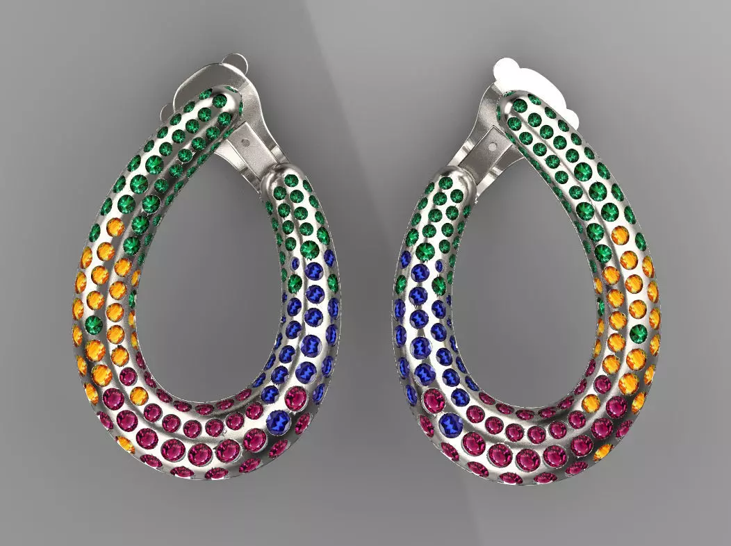 earrings 3D print model_0